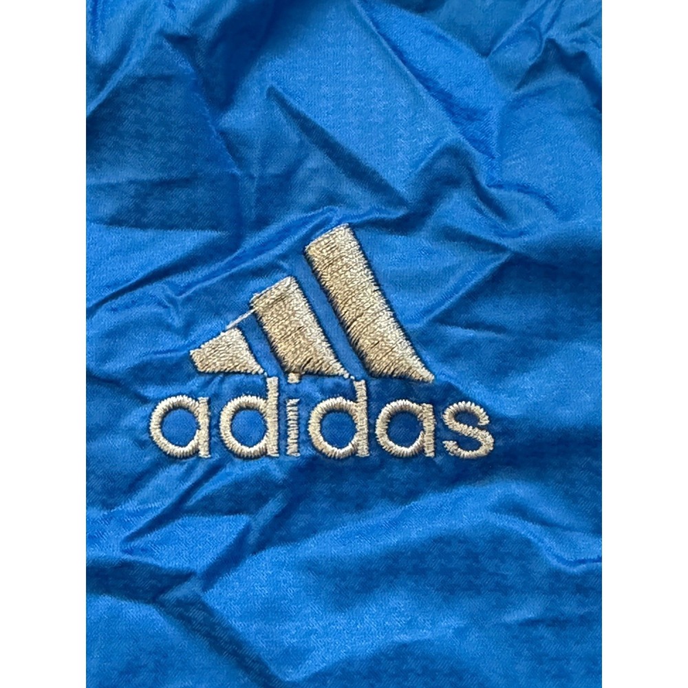 Adidas Men's Windbreaker Jacket Pullover Blue 1/4 Zip Hoodie Drawstring XL  Y2K - Picture 8 of 8